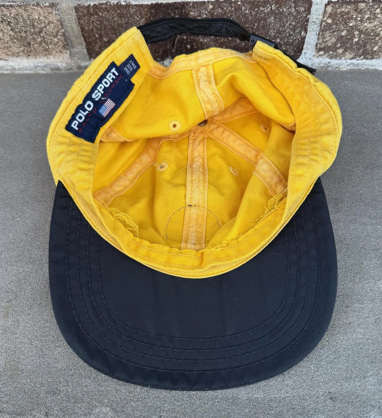 Vintage Polo Sport Ralph Lauren Yellow / Black Hat — RootsBK